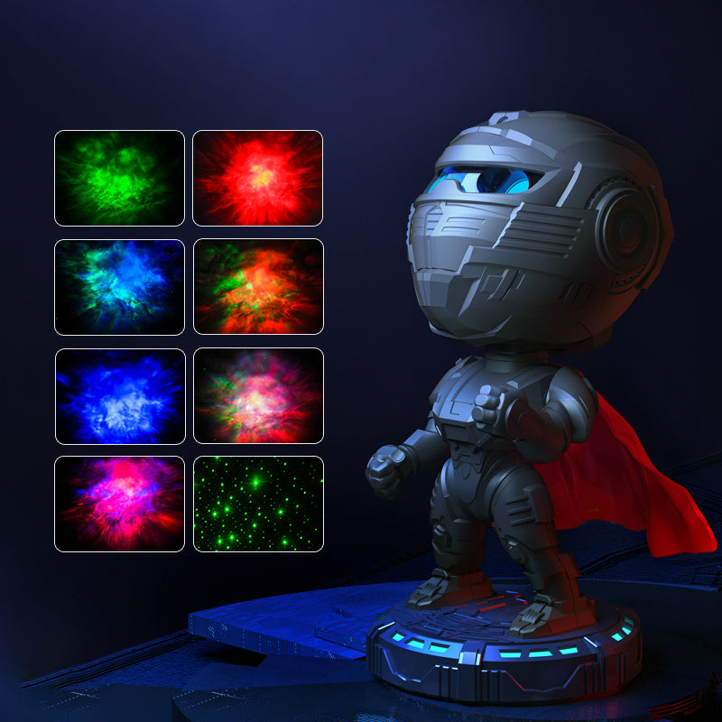Hot-selling Mecha Samurai Starry Sky Projection Night Light, An Ambient Light That Can Be Customized. It's A Popular Cross-border Product, A Small Night Light For Children's Bedrooms. Coffee Jasper