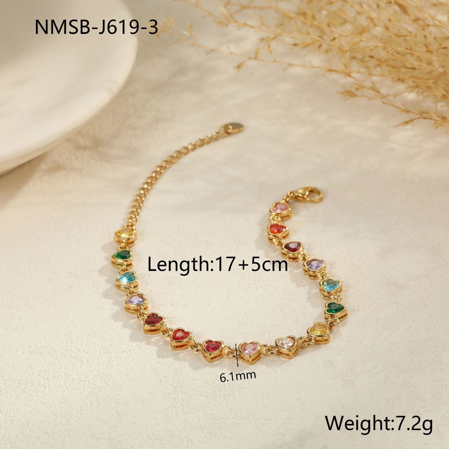 Color Zircon Stainless Steel Bracelet - Bests Sale