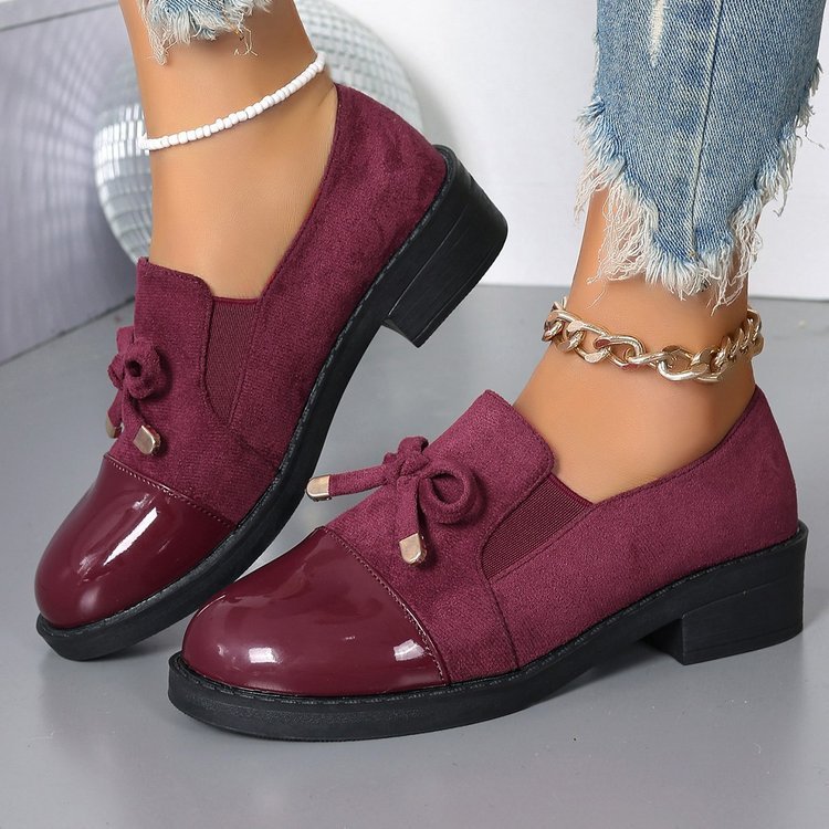 Women's Bowknot Chunky Heel One Pedal Loafer - Bests Sale
