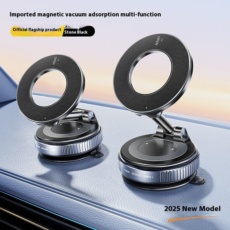 Magnetic Phone Holder With Vacuum Suction Foldable Adjustable Car Mount Magnetic Bracket Suction Nonslip For Busy Commuters Coffee Jasper