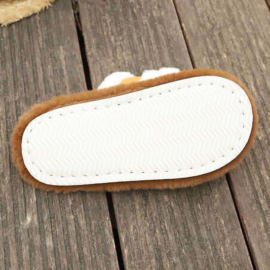 Fluffy Slippers Cross Strap Stitching Warm Casual Platform Slippers - Bests Sale