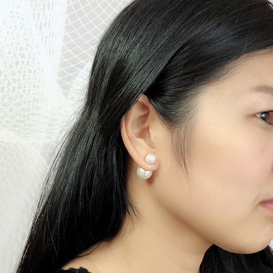 Women's Natural Freshwater Round Pearl Earrings - Bests Sale