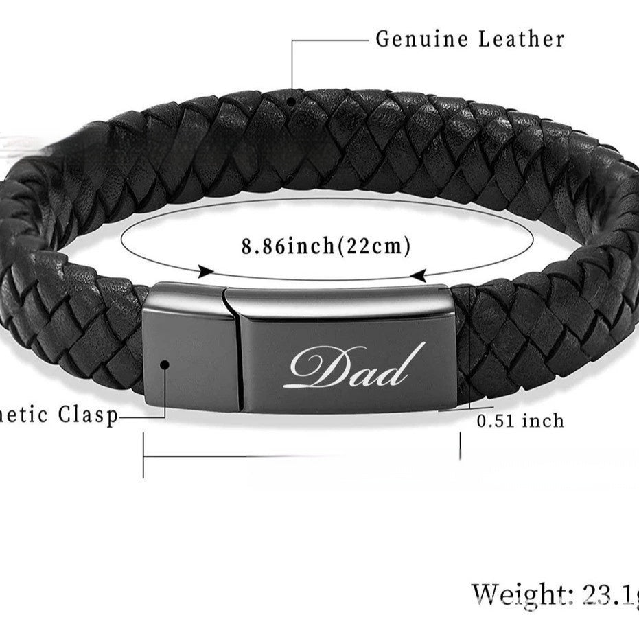 Leather Stainless Steel Cinerary Casket Bracelet - Bests Sale