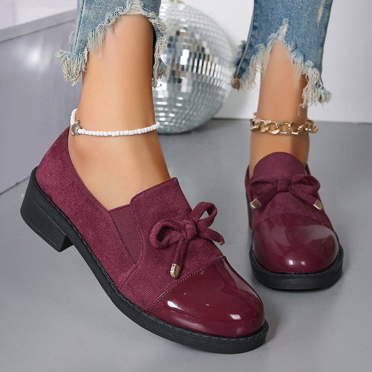 Women's Bowknot Chunky Heel One Pedal Loafer - Bests Sale