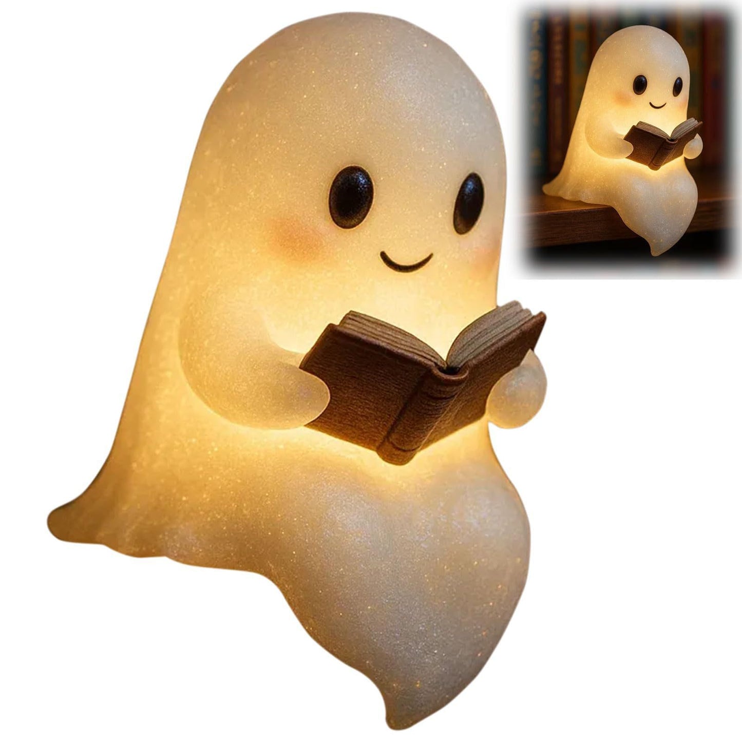 Cute LED Ghost Night Light Children's Nightlight Gift Bedside Sleep Lamp Halloween Decorations Lovely Ghost Lamp Warm Light - Bests Sale