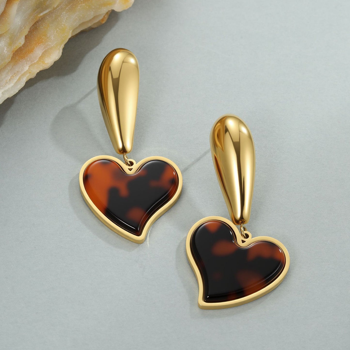 Tortoiseshell Resin Hawksbill Color Earrings - Bests Sale