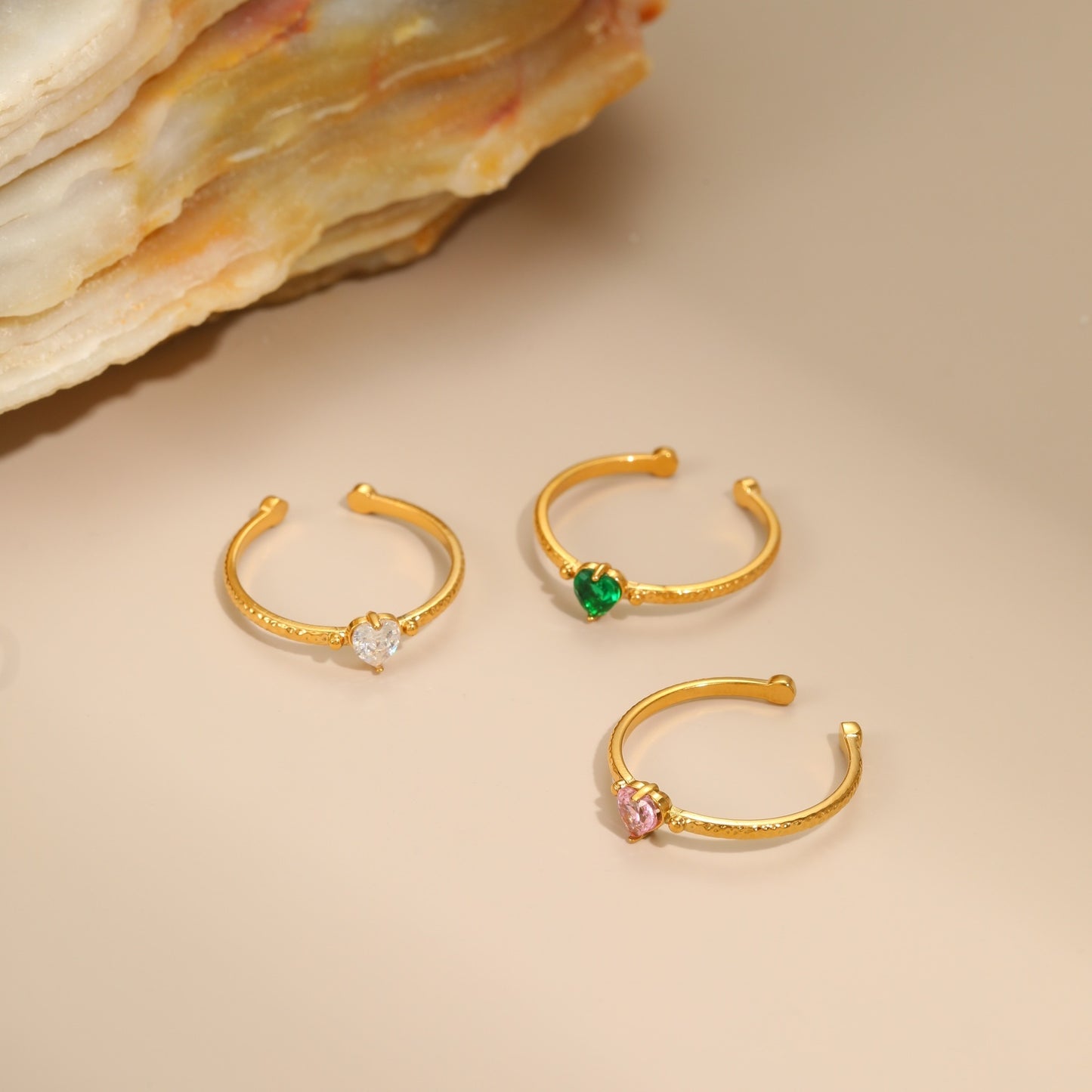 Inlaid Zircon Love All-match Open Ended Ring - Bests Sale