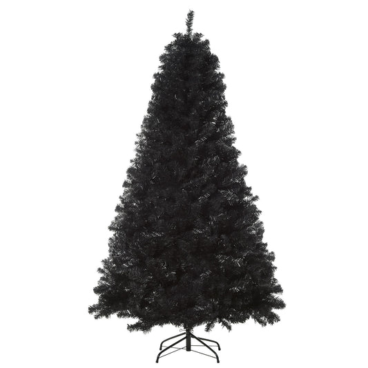 6ft Artificial Christmas Tree Unlit Douglas Fir With Realistic Branch Tips, Black Halloween Style - Bests Sale