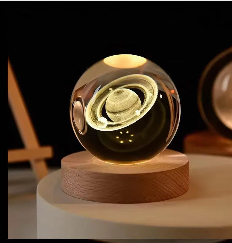 Luminous Crystal Ball Projection Ambience Light Coffee Jasper