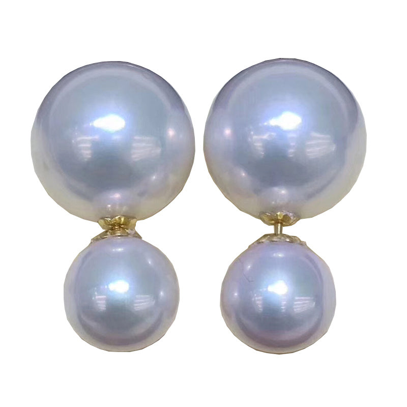 Women's Natural Freshwater Round Pearl Earrings - Bests Sale