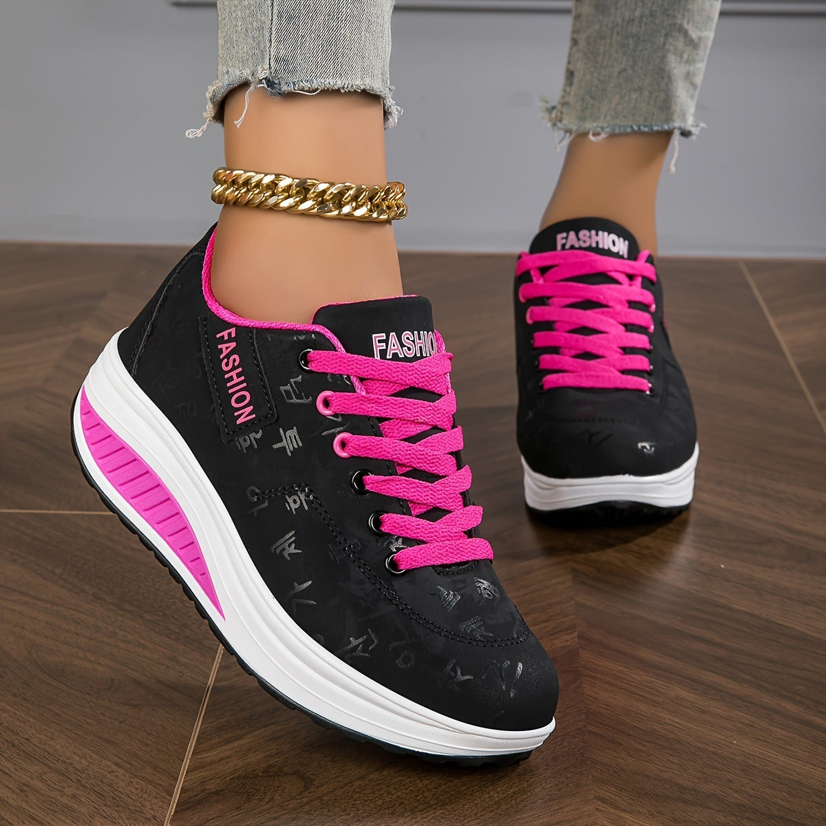 Casual Comfortable Low Top Platform Sneakers - Bests Sale