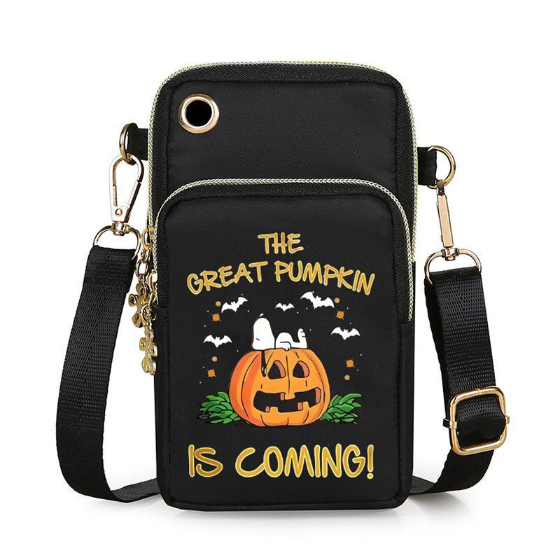 Halloween Pumpkin Pattern Phone Bag Coin Wallet Cute Mini Crossbody Shoulder Bags For Kids Women Bests Sale