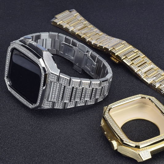 Stainless Steel Full Diamond Modified Watch Protective Case - Bests Sale