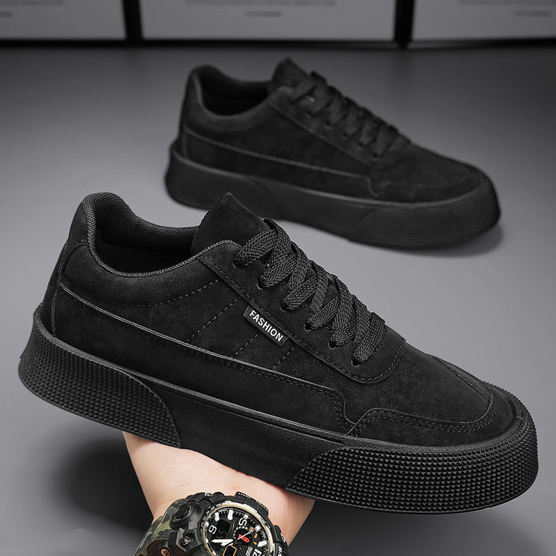 Casual Board Flat Shoes Men Breathable Thick-soled Lace-up Sneakers For Walking Running - Bests Sale