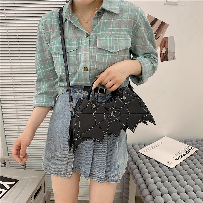 Halloween Spider Web Shape Shoulder Bags Personality Batgirl Tide Pu Handbags Fashoin Messenger Crossbody Bag - Bests Sale