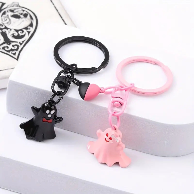 Unique Bag Hanging Halloween Ghost Keychain Cute Couple Magnetic Ghost Pendant Lovers Ornaments Key Rings Key Decoration Bests Sale