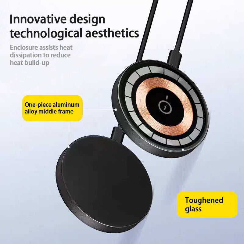 The Qi Wireless Charger 15w Magnetic Wireless Fast Charging Is Suitable For 12, 13, 14, 15 And 16 Mobile Phone Models Coffee Jasper
