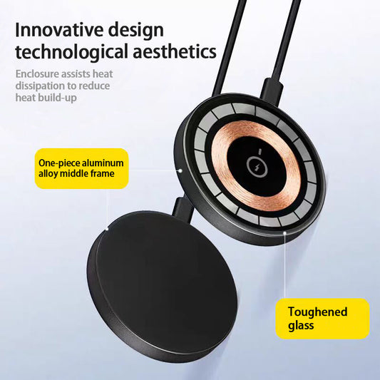 The Qi Wireless Charger 15w Magnetic Wireless Fast Charging Is Suitable For 12, 13, 14, 15 And 16 Mobile Phone Models Coffee Jasper