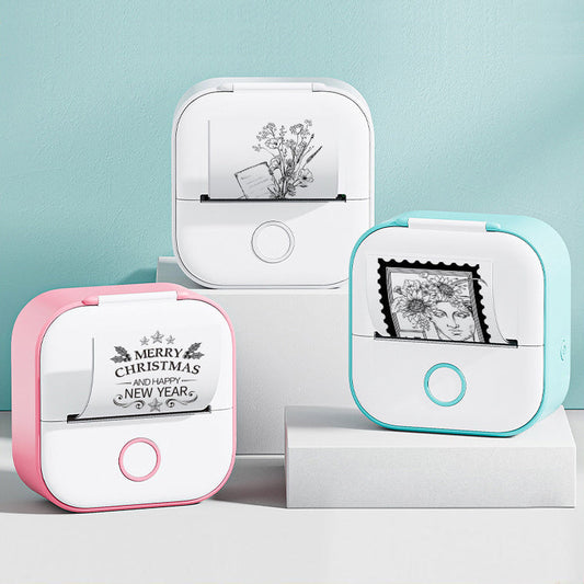 Portable Mini Thermal Label Printer Home Photo Printer Student Wrong Question Printer Bluetooth-compatible Mini Label Printer Price Tag Coffee Jasper