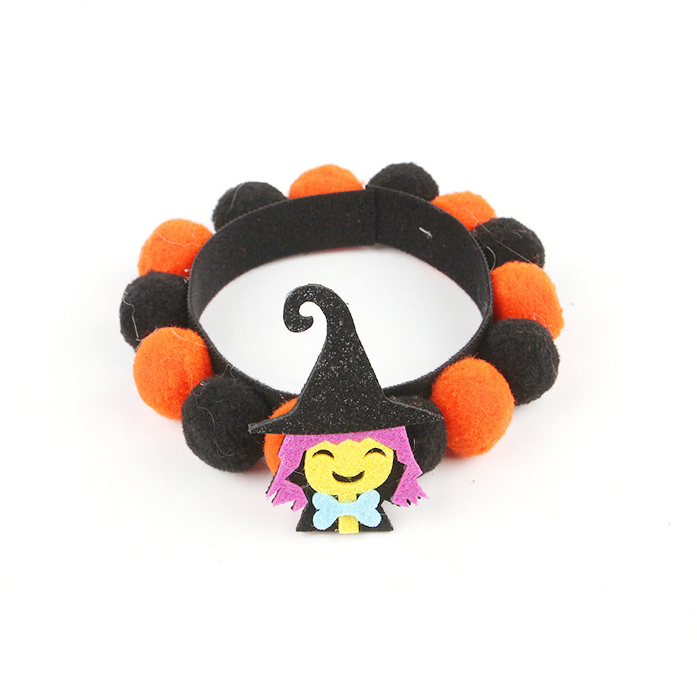 Halloween Pet Fur Ball Collar Pumpkin Accessories Bests Sale
