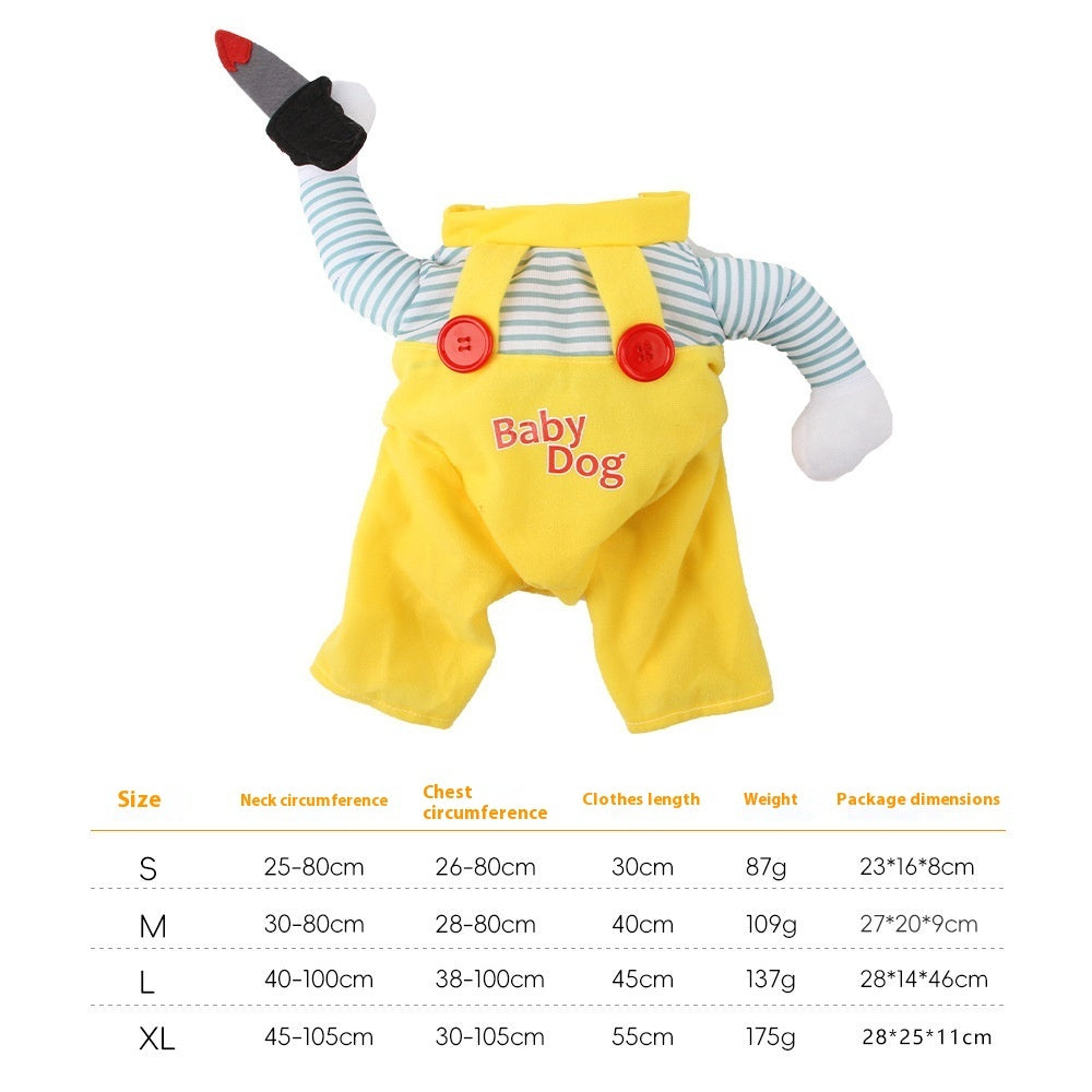 Cat Pet Costume Clothing Creative Yellow Knife Assassin Cat Clothing Bests Sale