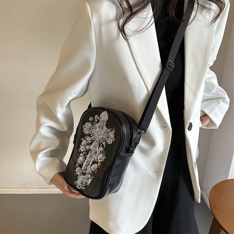 Halloween Graffiti Phone Bag Girls Funny Cartoon Pumpkin Ghost Bat Print Crossbody Bag For Women Mini Personality Creative Shoulder Bags Bests Sale