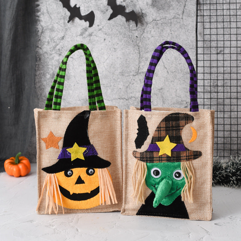 Halloween Candy Tote Bag For Kids Funny Creative Witch Skull Pumpkin Gift Handbag Small Jewelry Props Shopping Bags Bests Sale