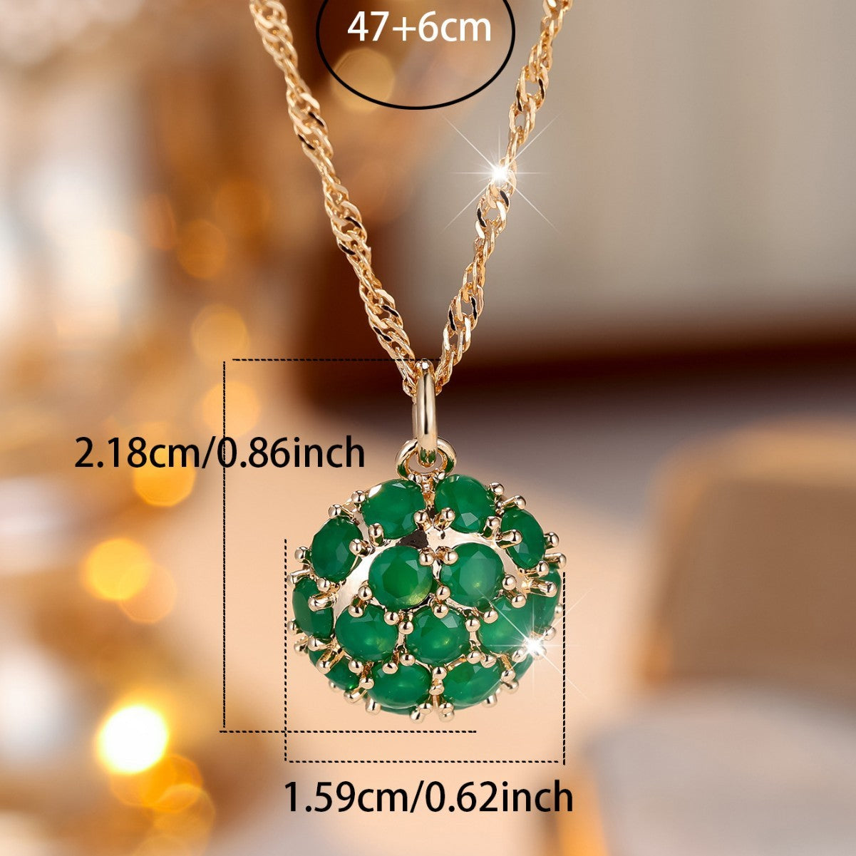 Hot Sale In Europe And America Exquisite Round Emerald Full Diamond Necklace - Bests Sale