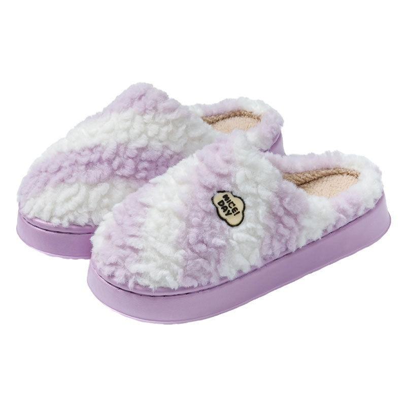 Women's Warm Non-slip Mute Velvet Cotton Slippers - Bests Sale