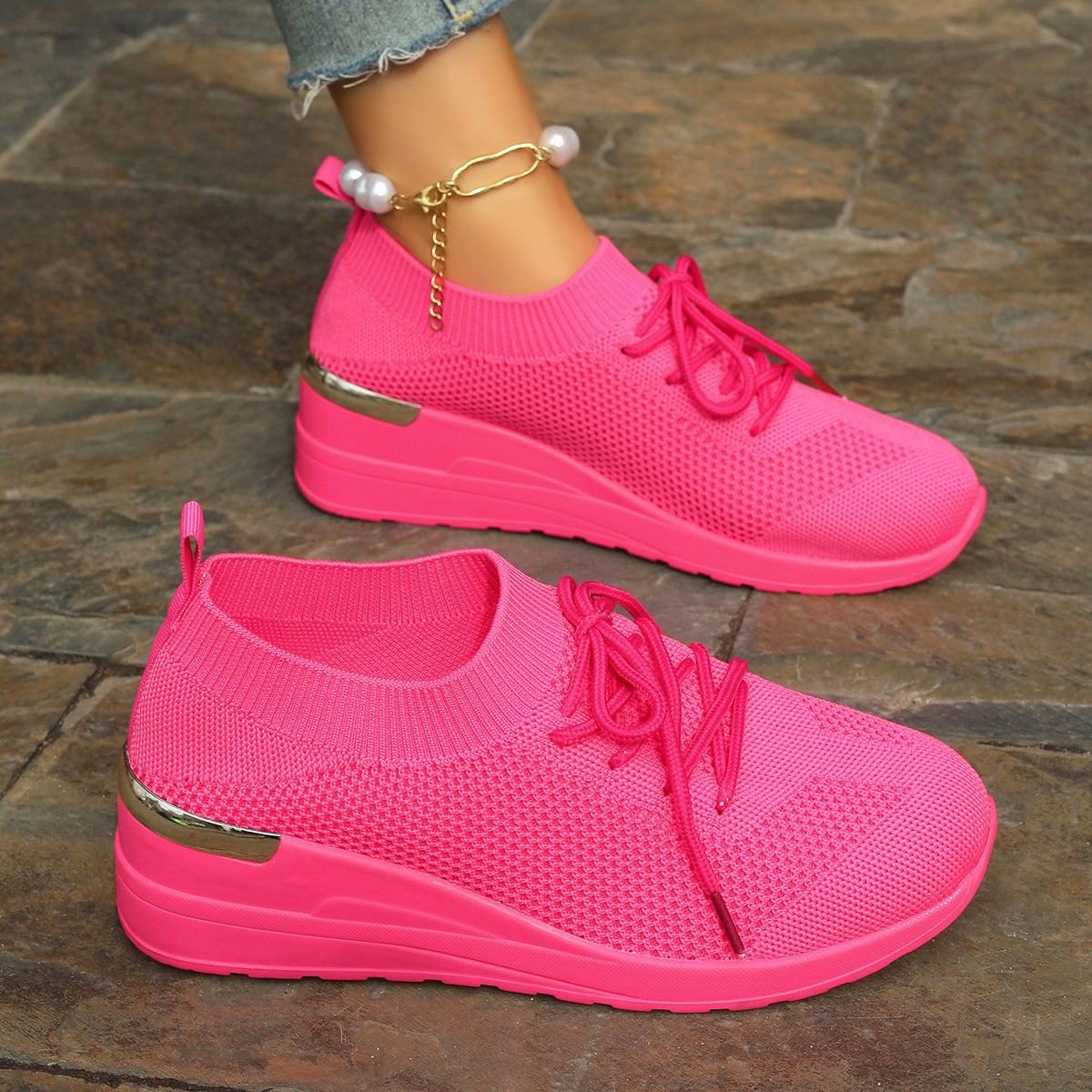 Round Head Leisure Front Lace-up Platform Shoes - Bests Sale