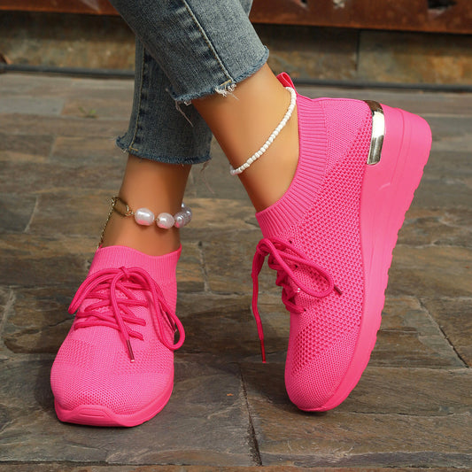 Round Head Leisure Front Lace-up Platform Shoes - Bests Sale
