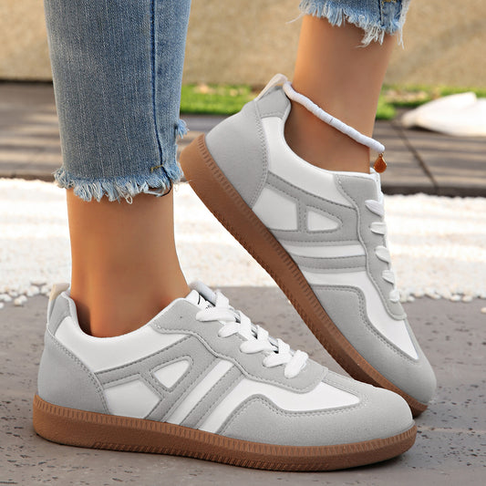 Retro Color Matching Lace-up Lightweight Jogging Women's Shoes - Bests Sale
