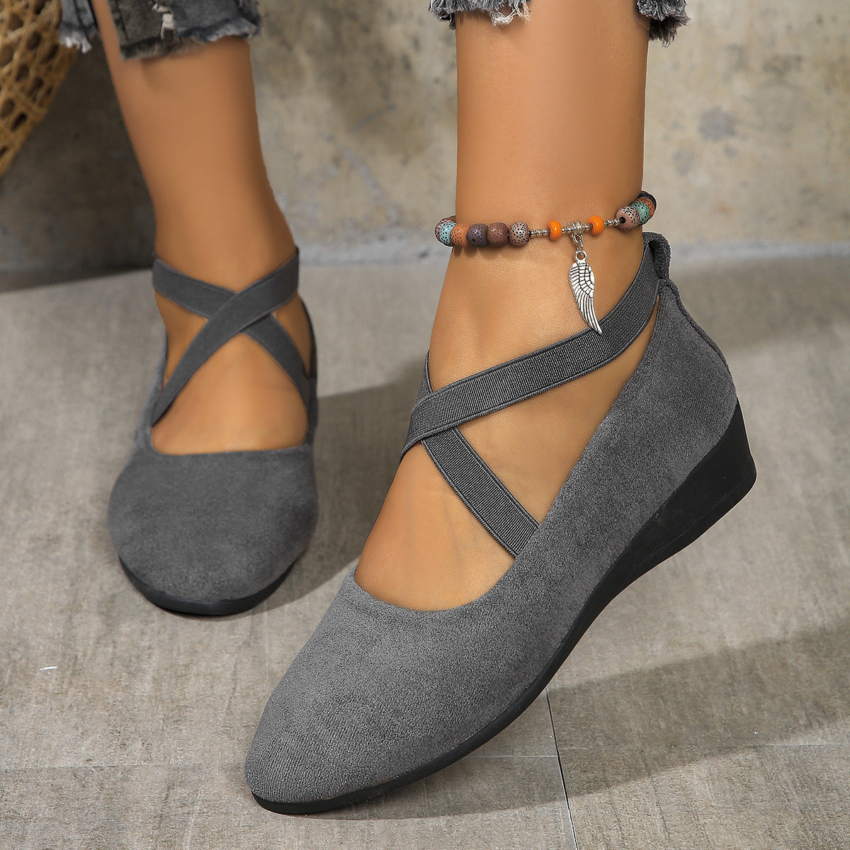 New Plus Size Pointed Toe Wedge Casual Pumps Women - Bests Sale