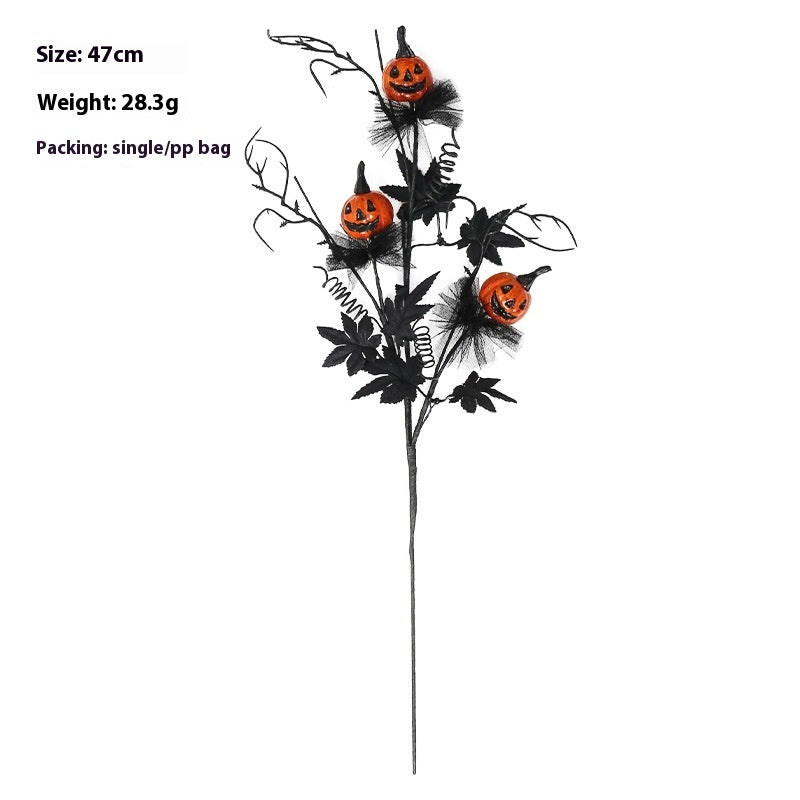 Halloween Decorations Black Horror Pumpkin Twig Cutting Bouquet Coffee Jasper