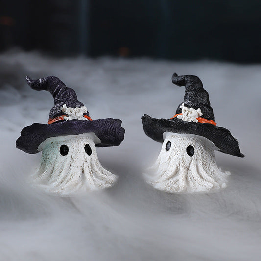 Resin Decoration Halloween Wizard Hat Ghost Ornaments Bests Sale