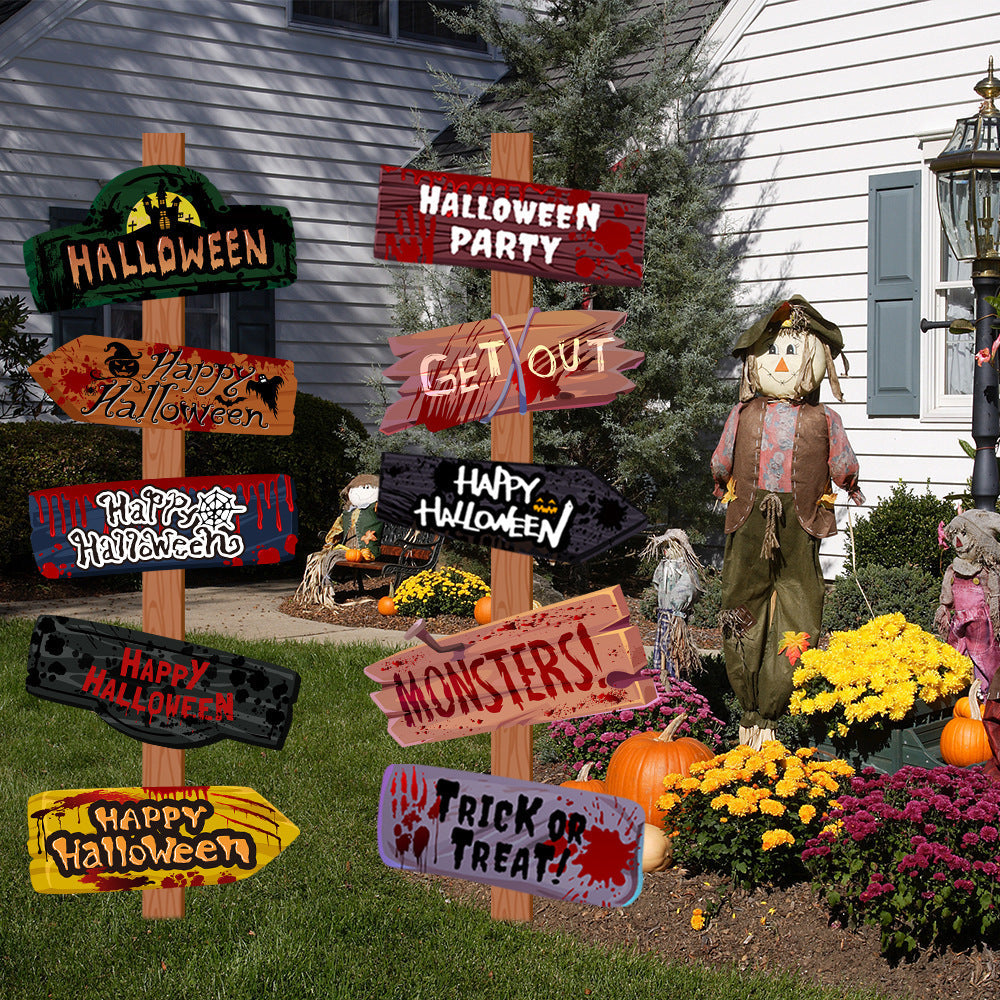 Creative Printing Halloween Decoration Props Paper Signs Coffee Jasper