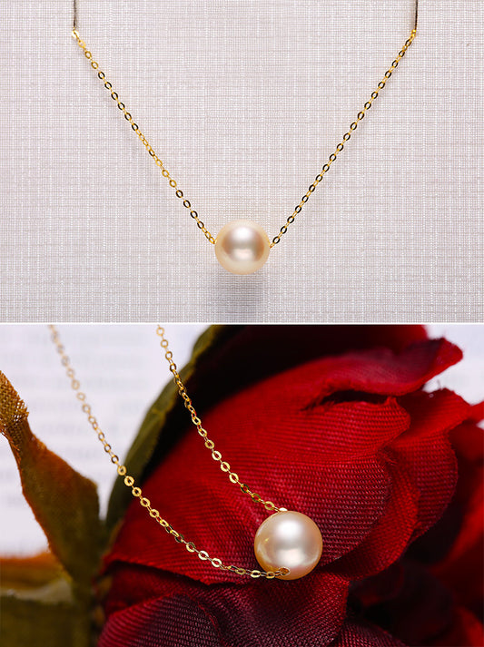 Perfect Round Glare Necklace Seawater Pearl Pendant - Bests Sale