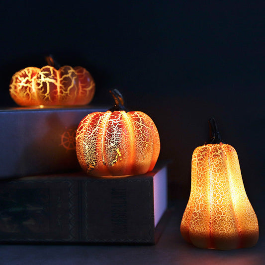 New Halloween Pumpkin Lantern Simulation Pumpkin LED Candle Lamp Resin Luminous Pumpkin Bests Sale