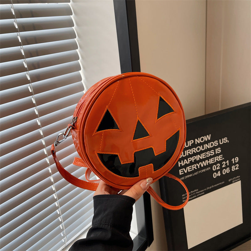 Halloween Pumpkin Small Round Bag Girls Funny Cute Shoulder Bag Personality Creative Messenger Crossbody Bags For Women Bests Sale