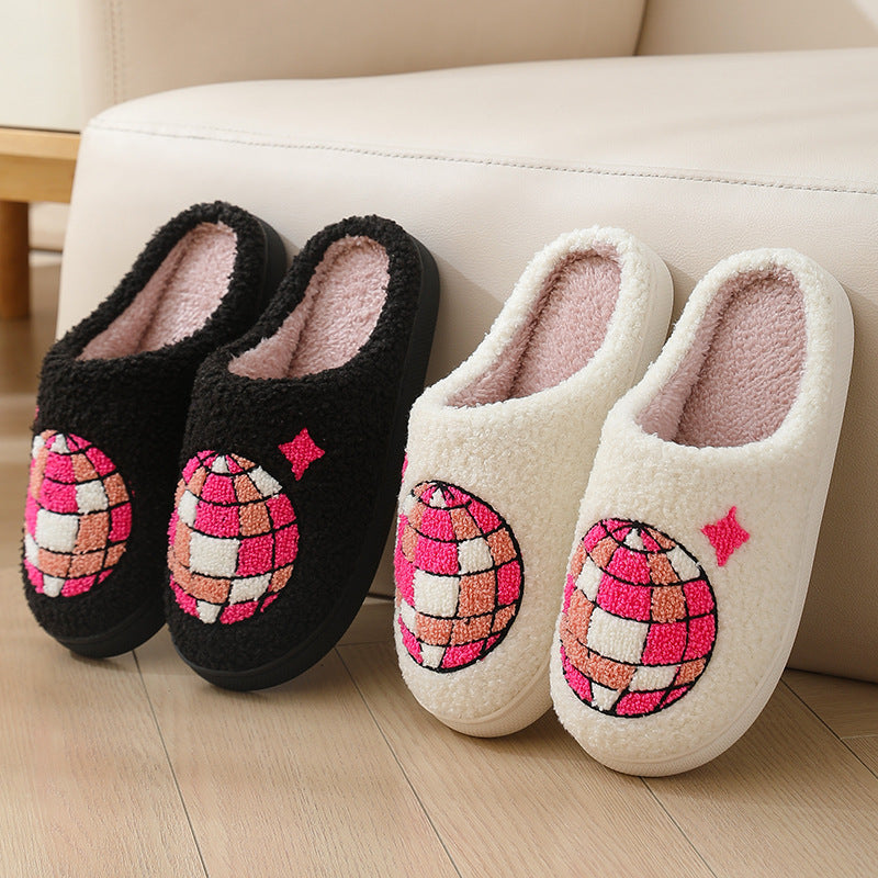 Comfortable Home Warm Cartoon Embroidered Balloon Cotton Slippers - Bests Sale