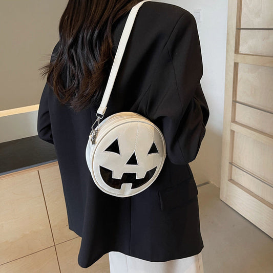 Halloween Pumpkin Small Round Bag Girls Funny Cute Shoulder Bag Personality Creative Messenger Crossbody Bags For Women Bests Sale