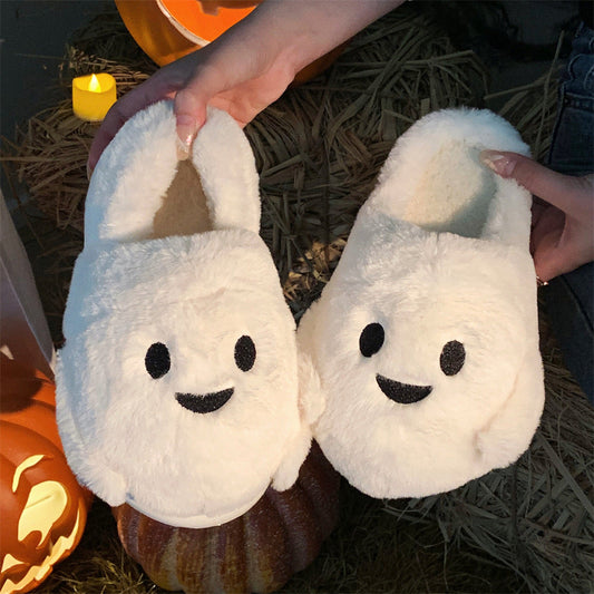Couple Halloween Cute Little Ghost All-inclusive Cotton Slippers Bests Sale
