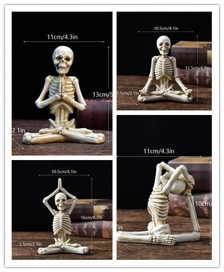 Halloween Horror Desktop Decoration Resin Ornaments Feature Modeling Yoga Skull Skeleton Bests Sale