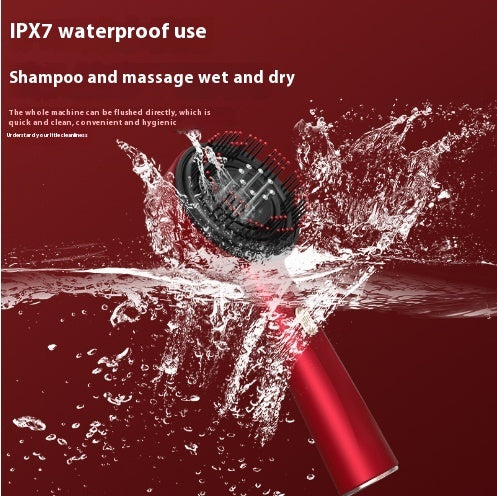 Electric Massage Comb Home Scalp Drain Comb Red Light Anti-slip Hair Care Multi-functional Massage Comb Coffee Jasper