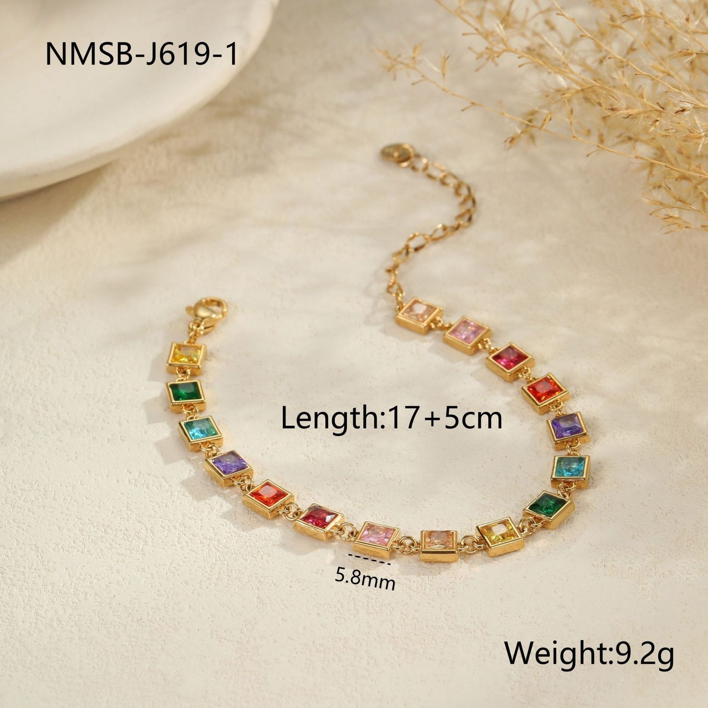 Color Zircon Stainless Steel Bracelet - Bests Sale
