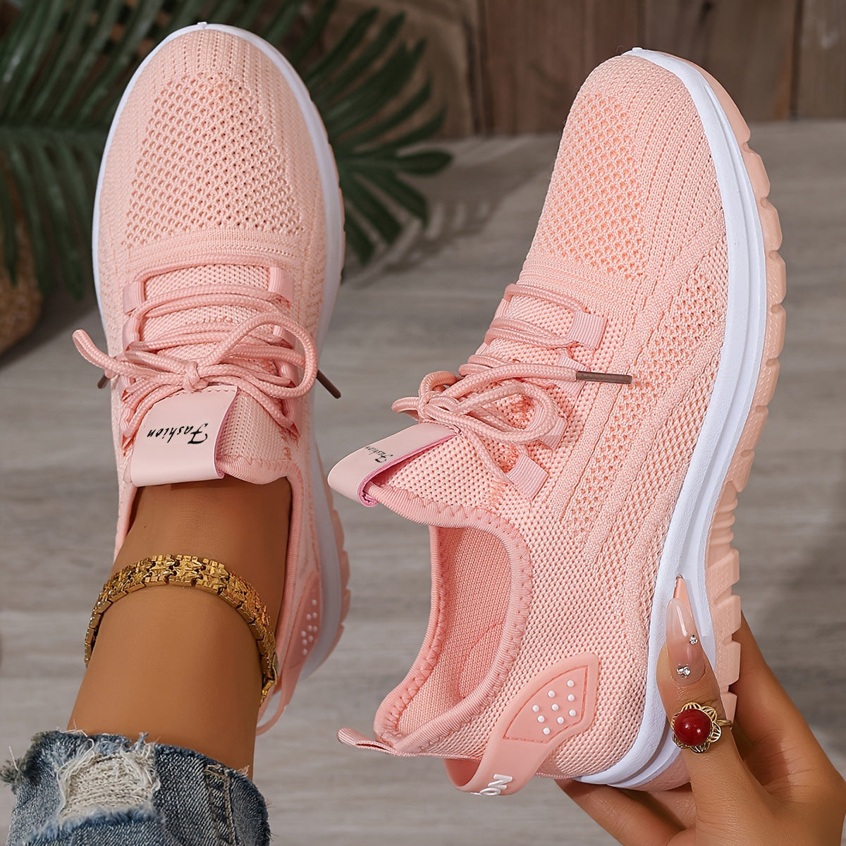 Flying Woven Shoes Women's Fashion Casual Mesh Sneaker - Bests Sale