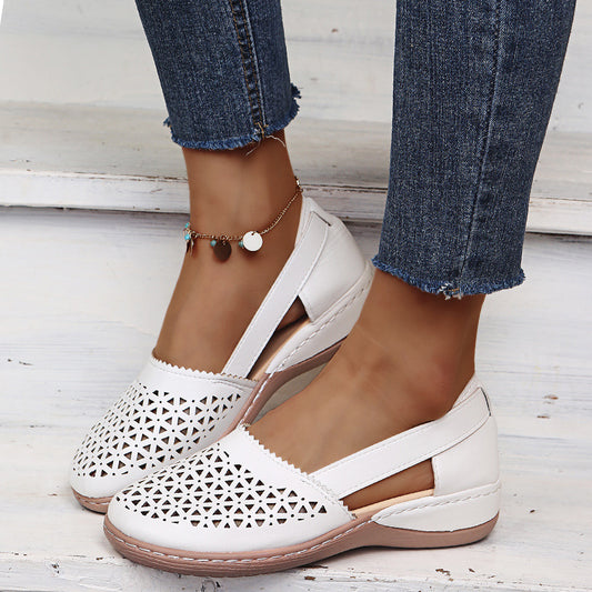 Round Toe Wedge Cross-border Large Size Flat Bottom Women's Sandals - Bests Sale