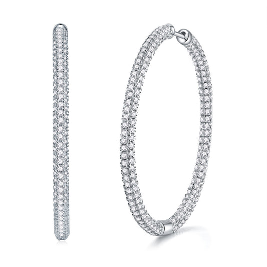 S925 Silver Fading Mosang Stone Earrings - Bests Sale