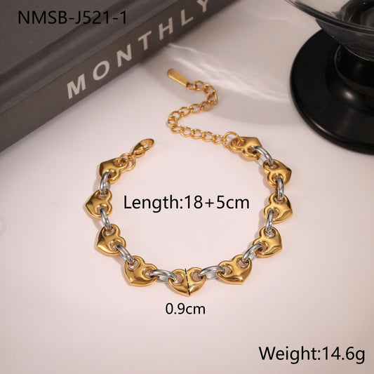 Hollowed-out Heart Bracelet Non-fading Simple Temperament - Bests Sale