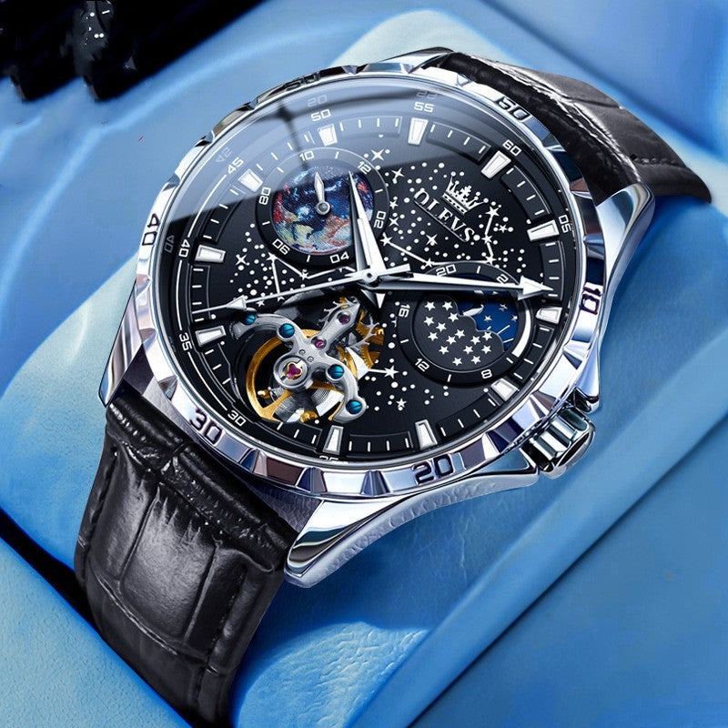 Fashion Starry Sky Mechanical Watch Business Hollow Waterproof Men - Bests Sale